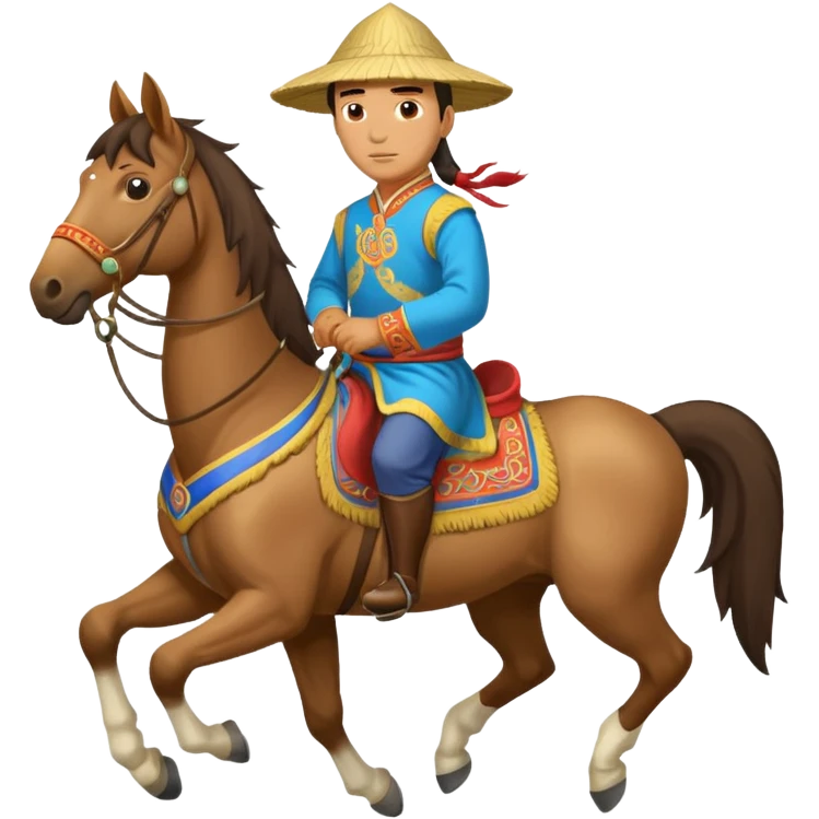 mongolian man on horse full body emoji