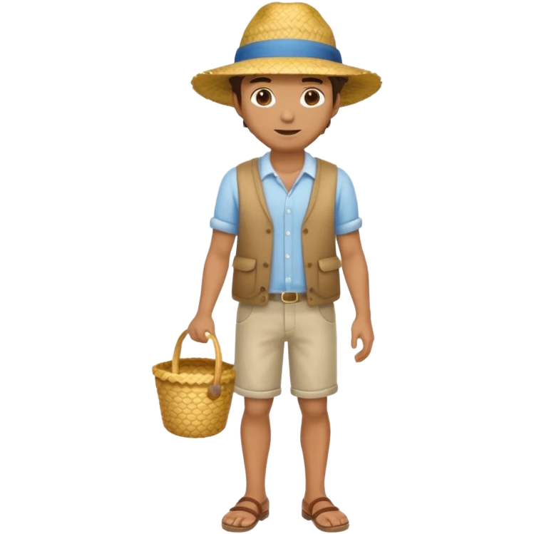 full body man with strow hat emoji