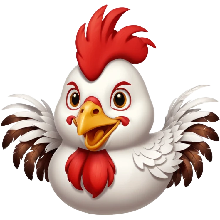Biało czerwony kogut który się cieszy i mówi GG emoji