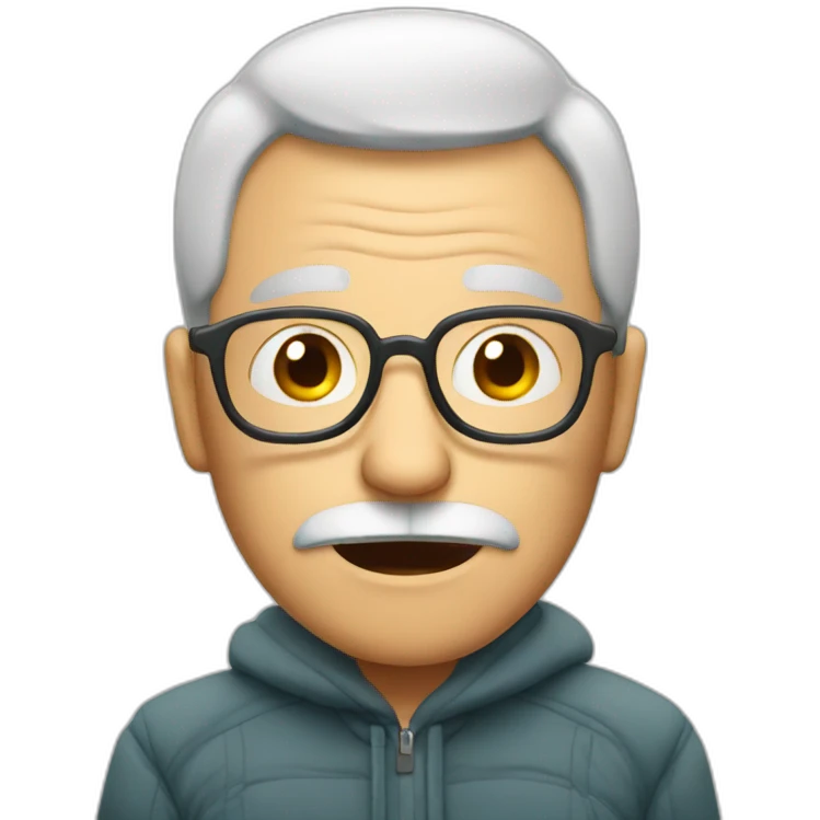 grandpa with a cold emoji