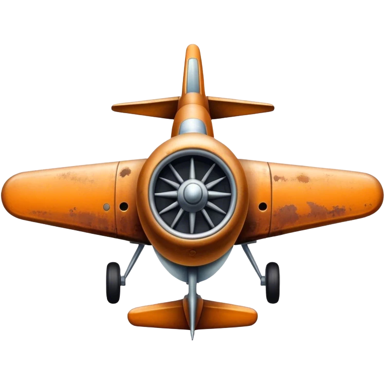 Old style rusty plane rearview emoji