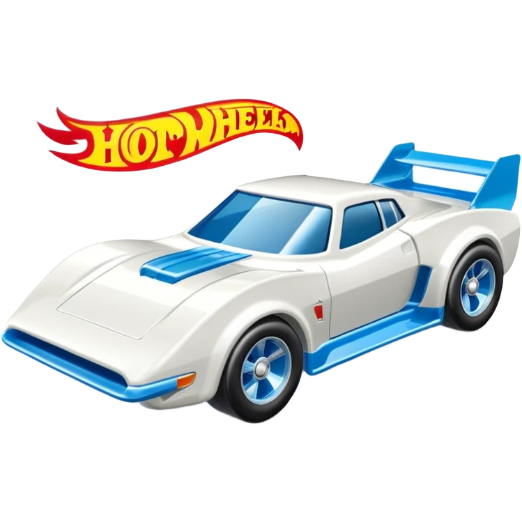 Машинка HotWheels белого цвета в классической упаковке HotWheels. emoji