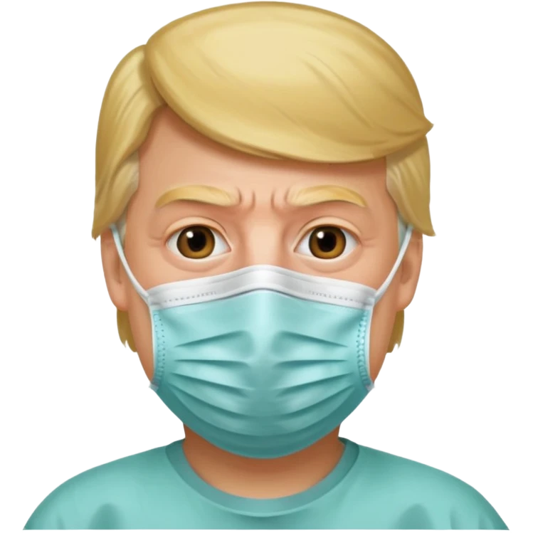 Donald Trump wearing surgical mask emoji