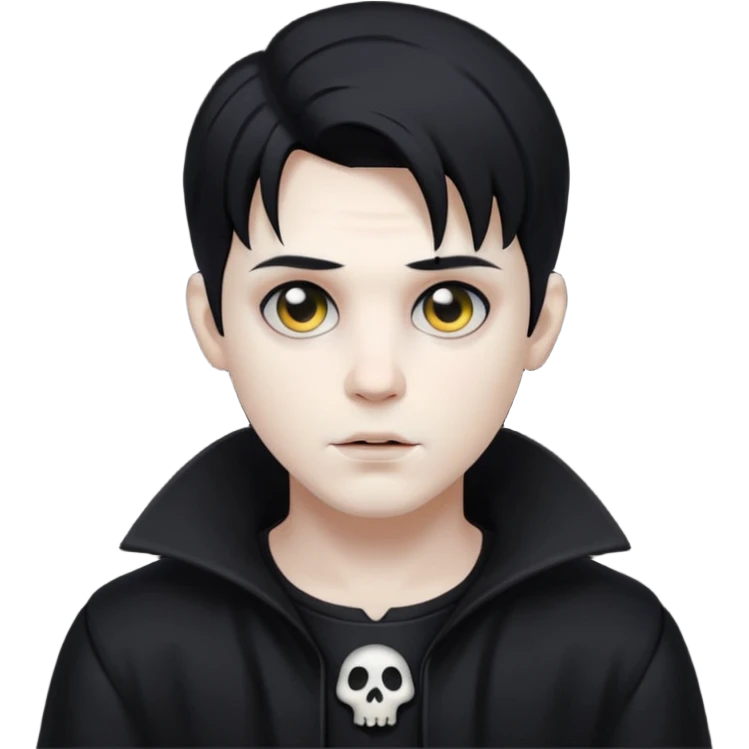 Gothic style ghost male, black emoji