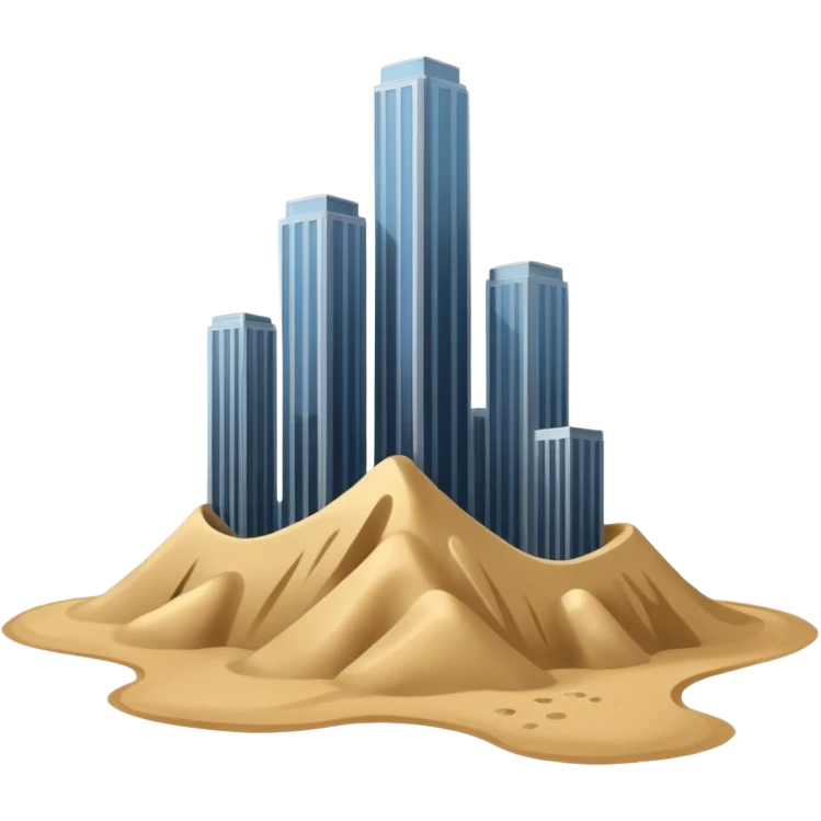 Skyscrapers on quicksand emoji