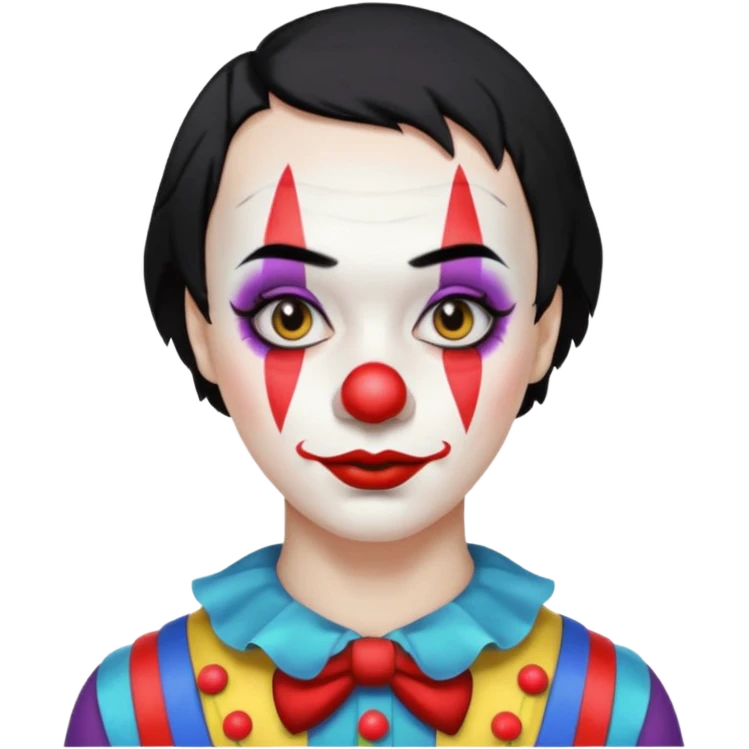 short hair black clown emoji