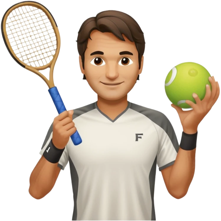 Roger federer with pickleball paddle emoji