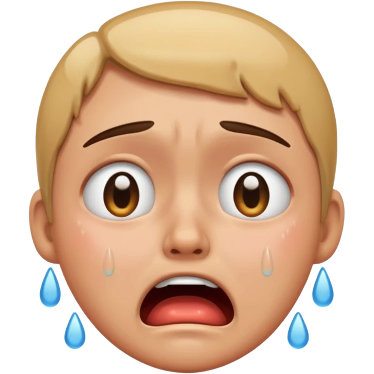 Scared and cry emoji