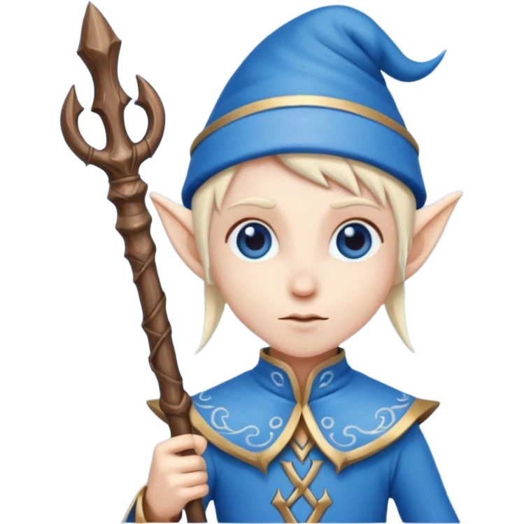blue elve with staff emoji