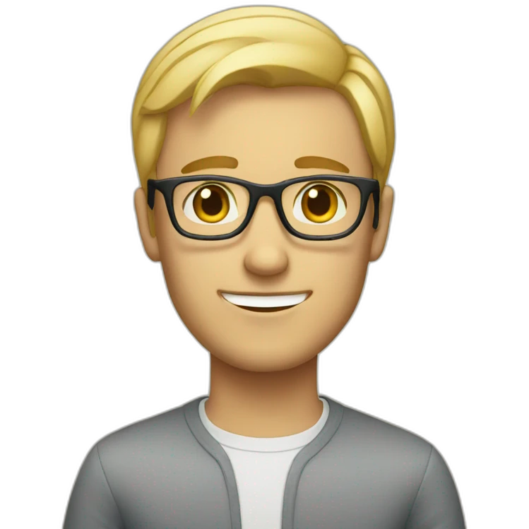 Blonde guy with glasses chatting emoji