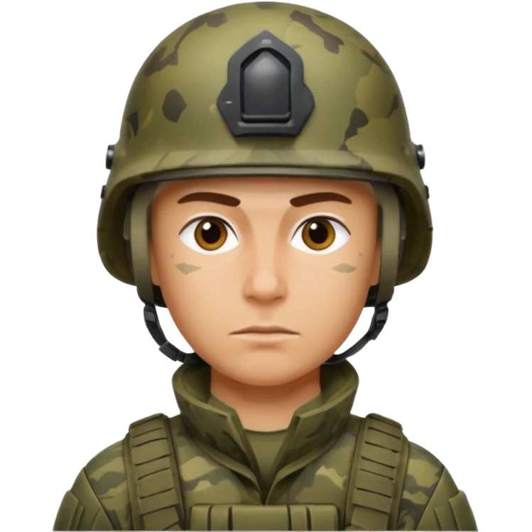 создай очень реалистичного и мощного современного российского солдата emoji
