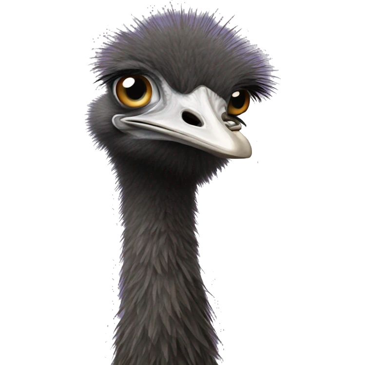 Stinky emu with a big forehead emoji