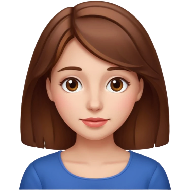 una mujer coqueta pelo castaño emoji