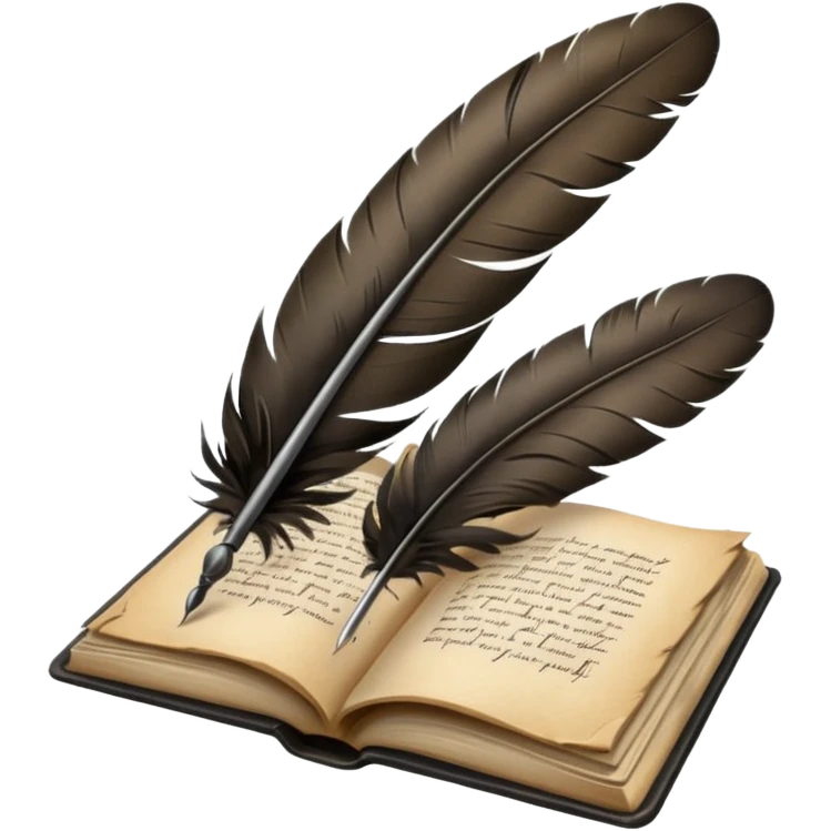 feather quill writing in a book emoji