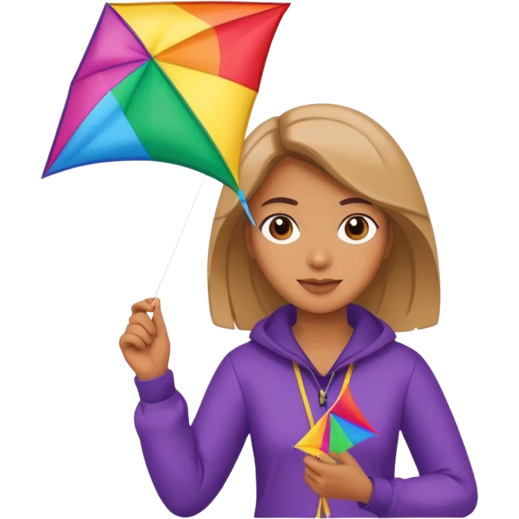 woman holding kite emoji