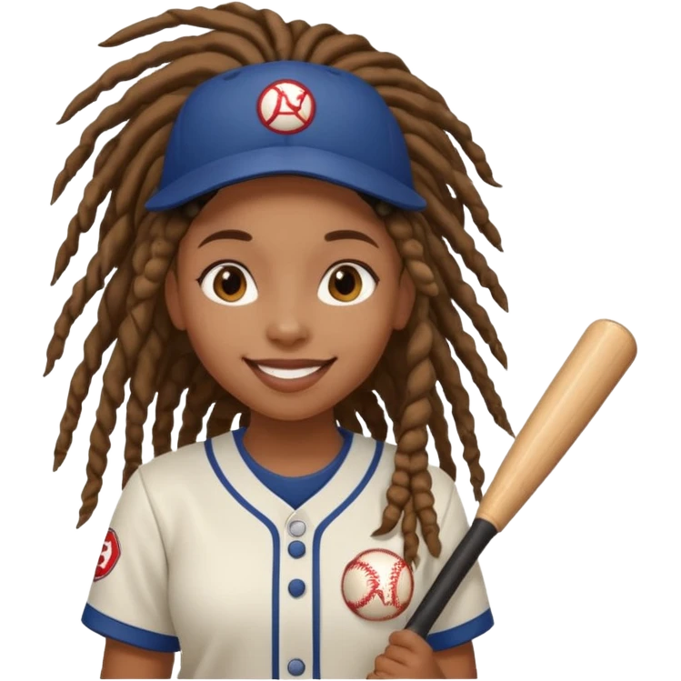 dreadlock baseball player black girl emoji