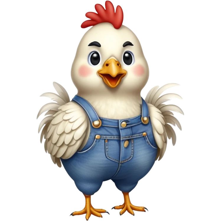 chicken wearing blue jeans anatomically correct emoji