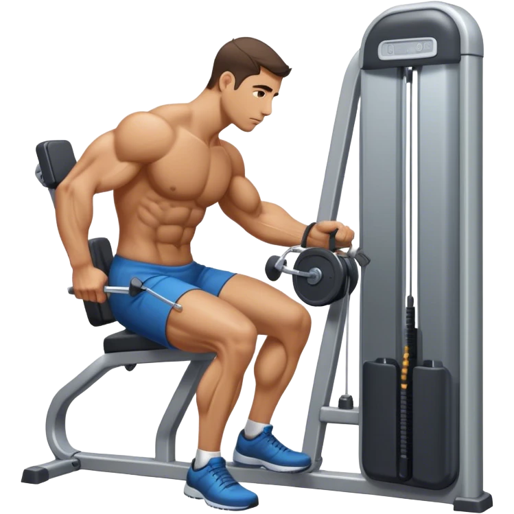 side-view man cable-machine tricep-pushdown emoji