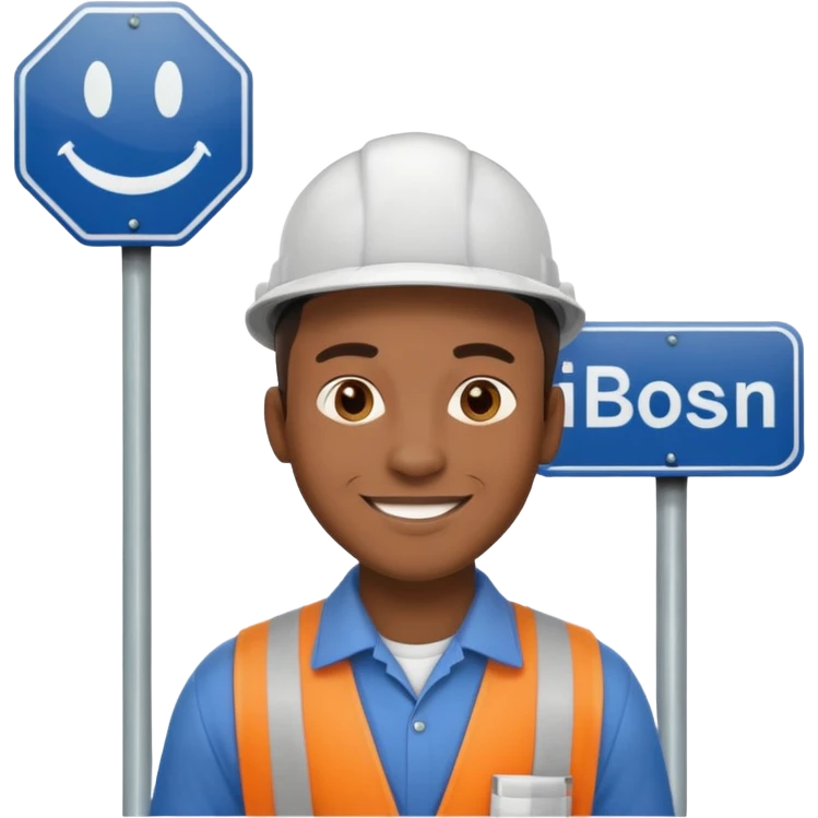 Street Sign Maker black man emoji
