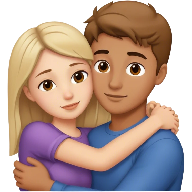 girl and her boyfriend hugging emoji