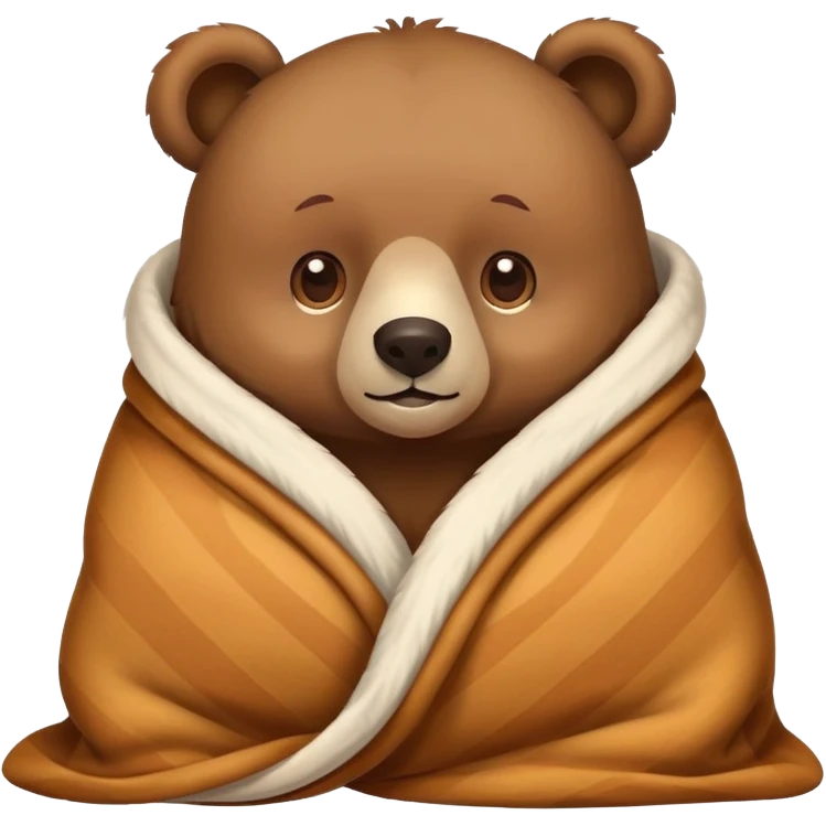 bear cozy in blanket emoji