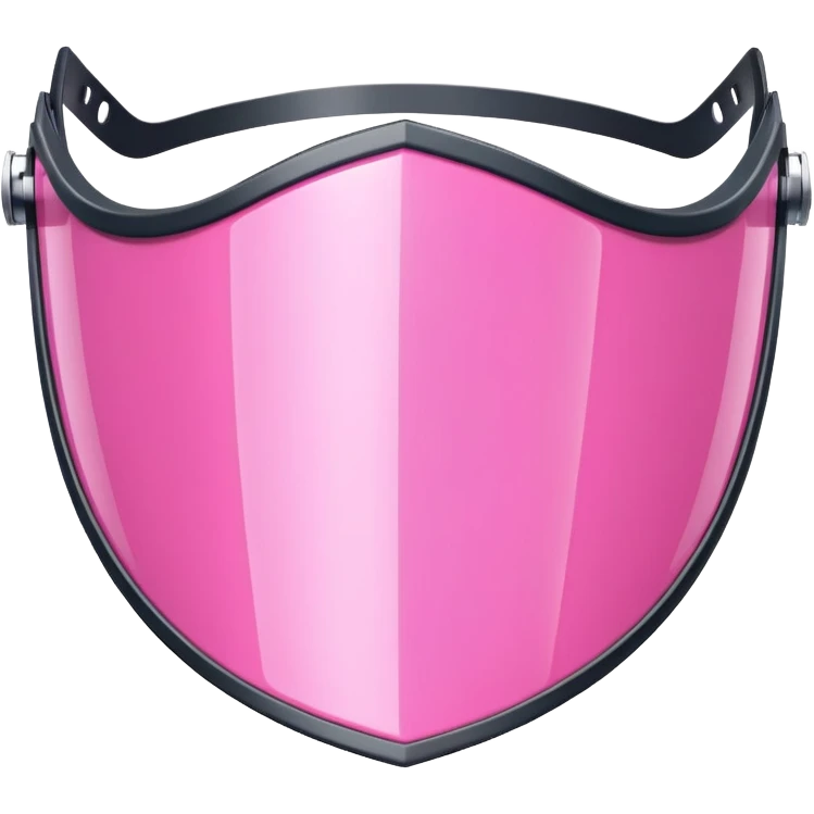 heavy duty pink shield visor, massive thickness, exaggerated Y2K style, substantial design emoji