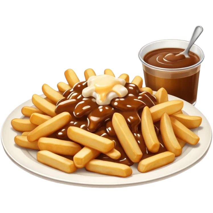 poutine in a white plate emoji