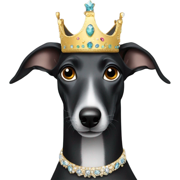 Black Greyhound in a tiara  emoji