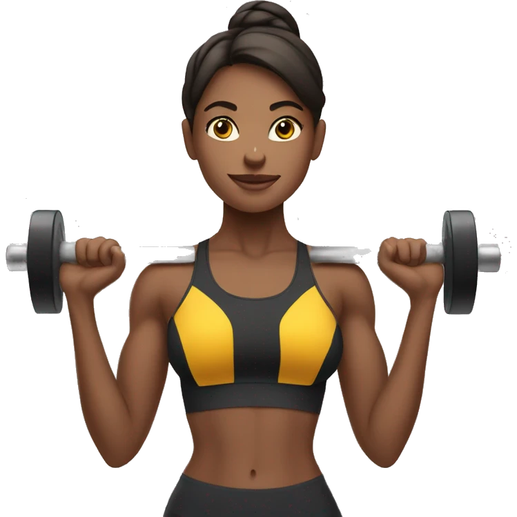 gorgeous girl lifting weights emoji