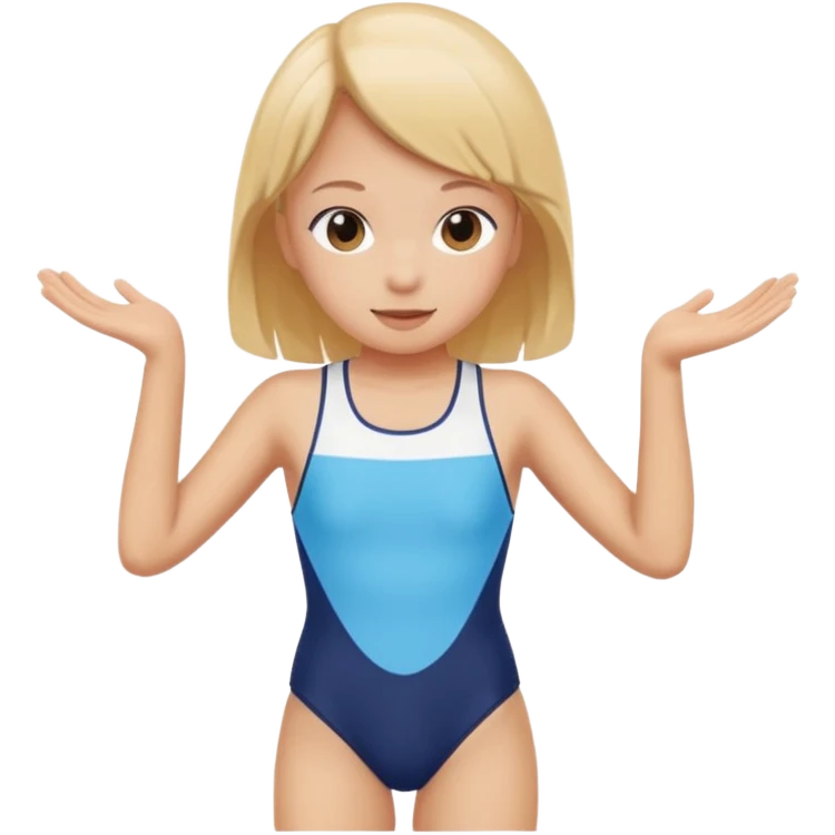 A girl wearing a school swimsuit emoji