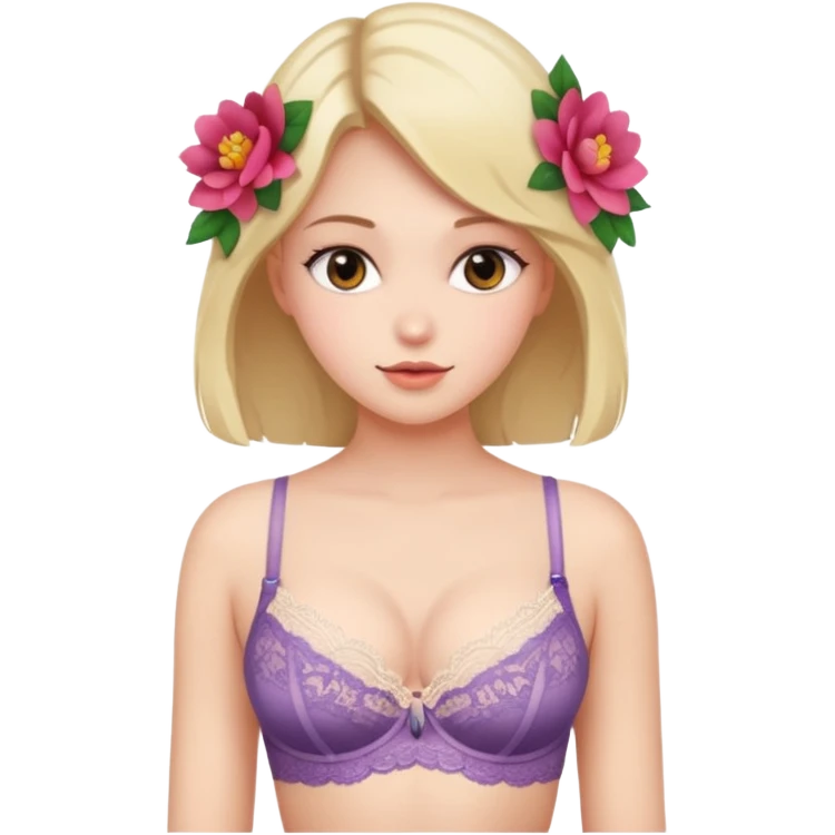 Girl showing her bra emoji
