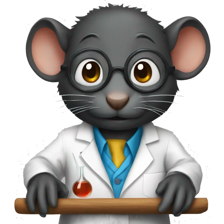 Black rat scientist emoji