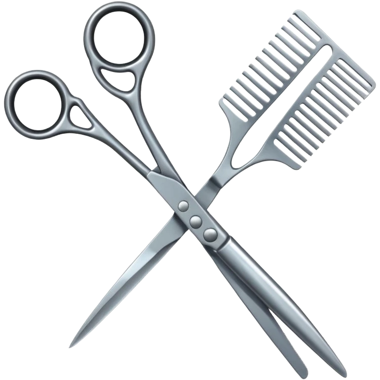 barber shop, scissors, comb, only scissor and comb emoji