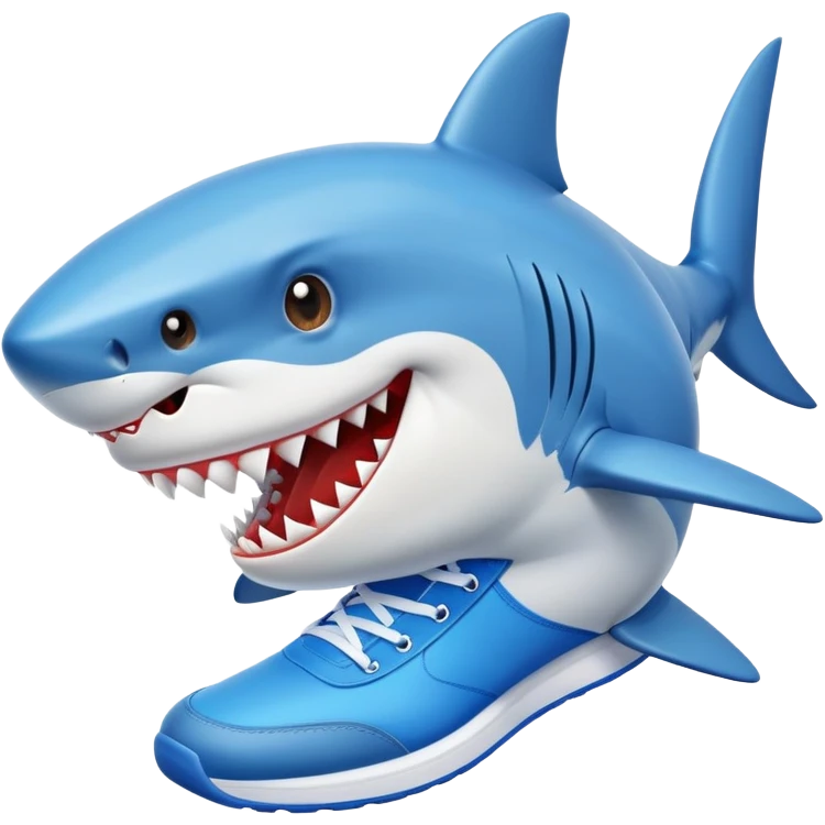 shark with blue sneakers emoji