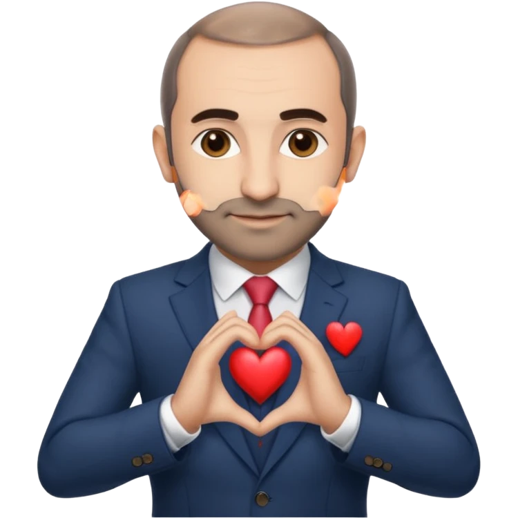 Nikol Pashinyan in the suite makes heart with his hands emoji
