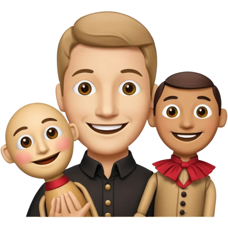 puppet performer with puppet emoji