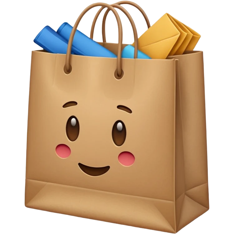 shopping bag without face, and there are clothes emoji