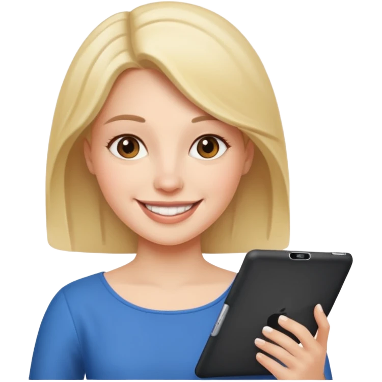 ESTUDIANTE CON IPAD mujer emoji