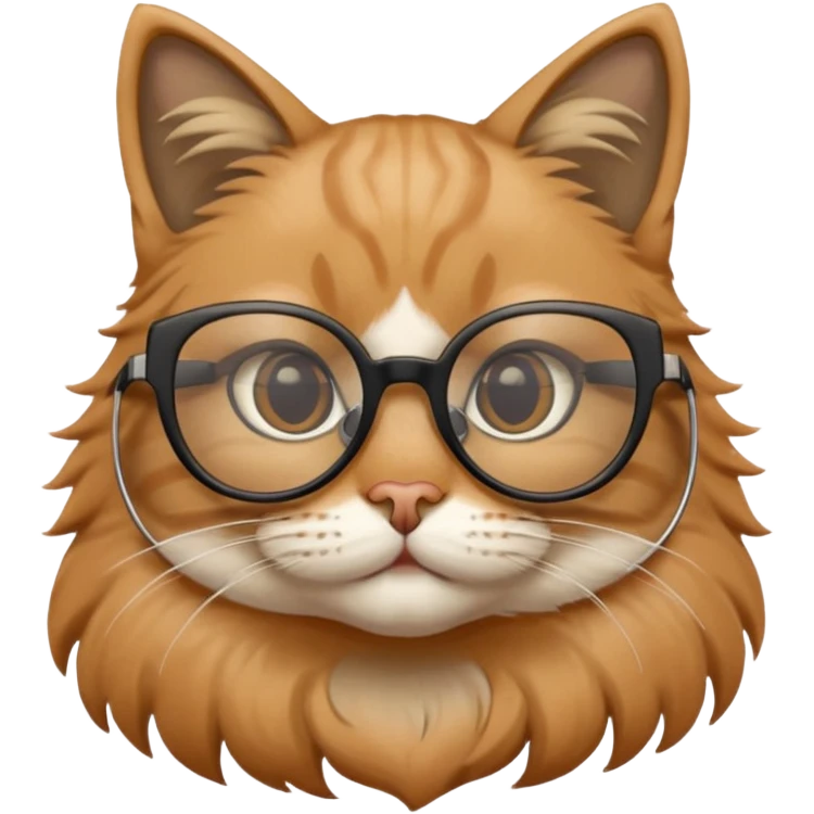 Cat wearing geekchic mood glasses, only face emoji