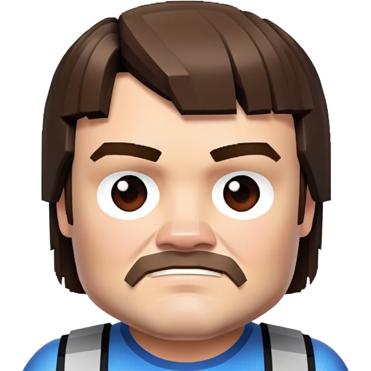 Jack Black as Steve from Minecraft emoji