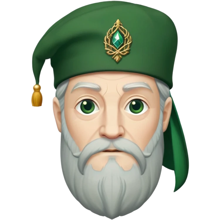 albus dumbledore from harry potter with green scottish Tam o'shanter cap and decorative motifs emoji