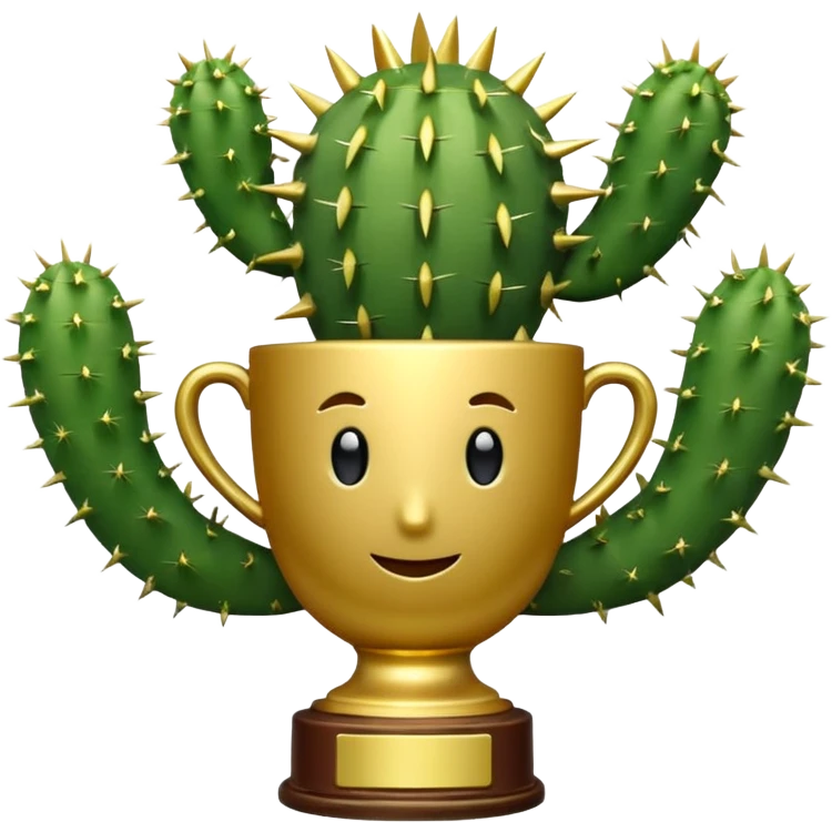 golf trophy cactus emoji