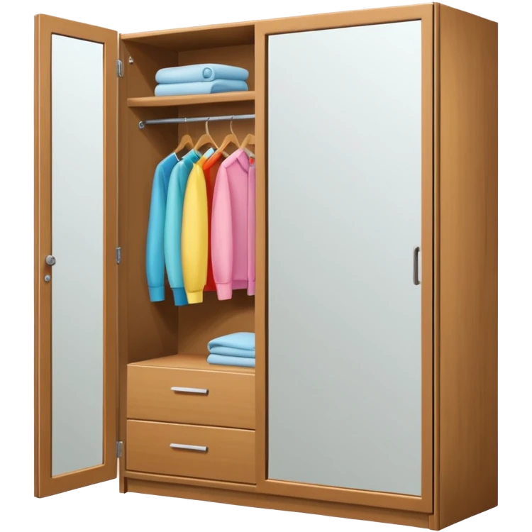 wardrobe modern closed mirror door emoji