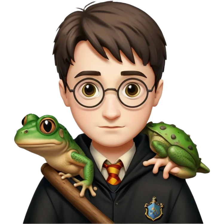 Crée-moi Harry Potter avec un crapeau sur l’épaule emoji