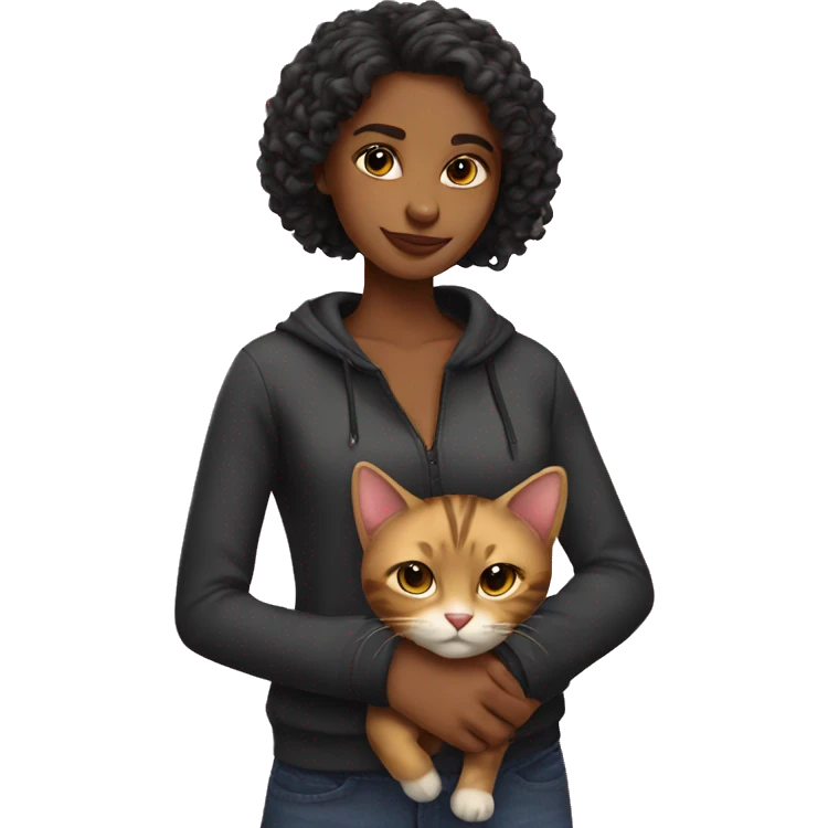Girl with bold cat emoji
