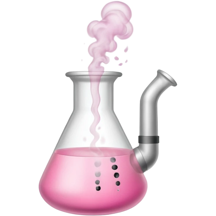 pink beaker with smoke no face emoji