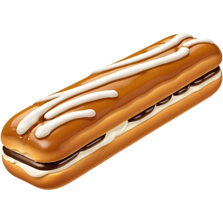 3d realistic Butterscotch éclair  emoji