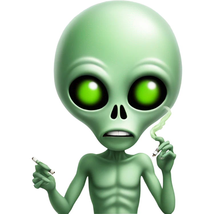 Alien smoking joint emoji