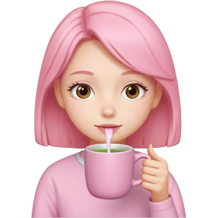 clean girl, pink matcha  emoji