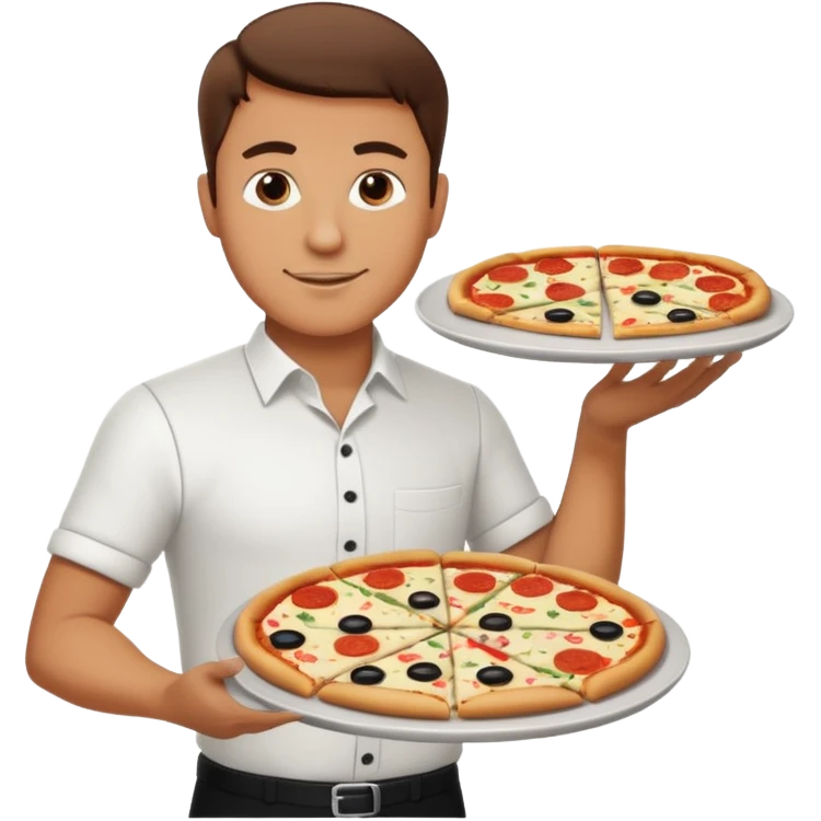A waiter serving pizza emoji